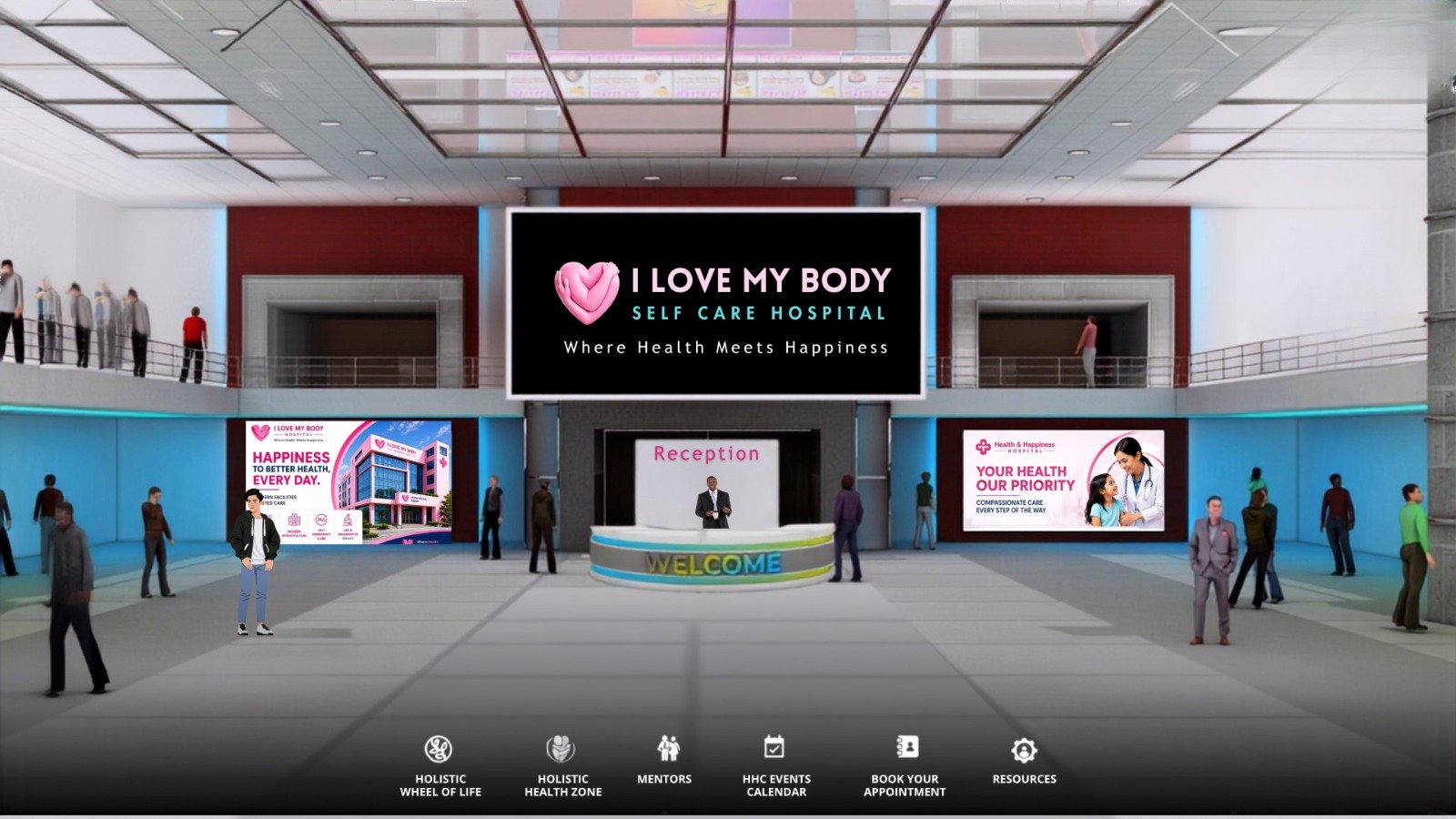 I Love My Body Self Care Hospital reception lobby